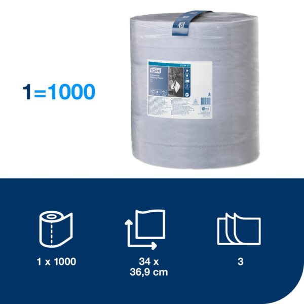 czyściwo papierowe niebieskie system W1 Tork 100 listków