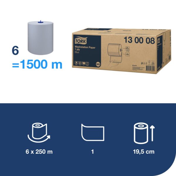 130008 ręcznik papierowy tork system W6 niebieski