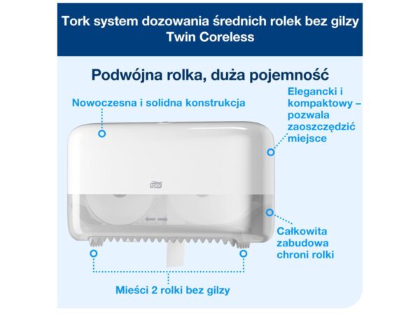 dozownik 558060 system T7 papier toaletowy bez gilzy